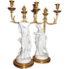 Antique Pair of 18th Century Neoclassical Candlesticks