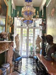 Pair 18th C. Statues Life Size Figures of Women Maiden Sculptures At Bath Stone