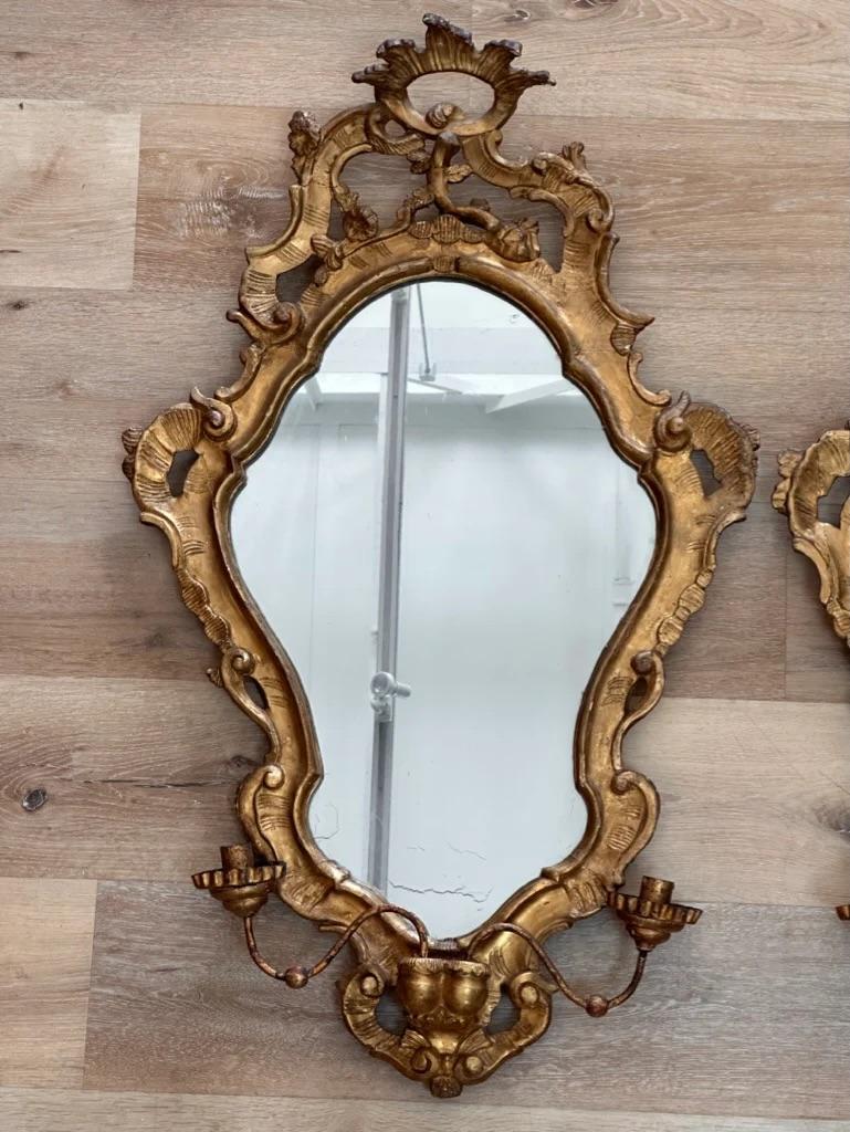 Paire de miroirs vénitiens A.C.I.C. Bon état - En vente à Charlottesville, VA