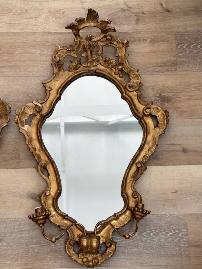 18th Century and Earlier Pair 18th C. Venetian Mirrors For Sale