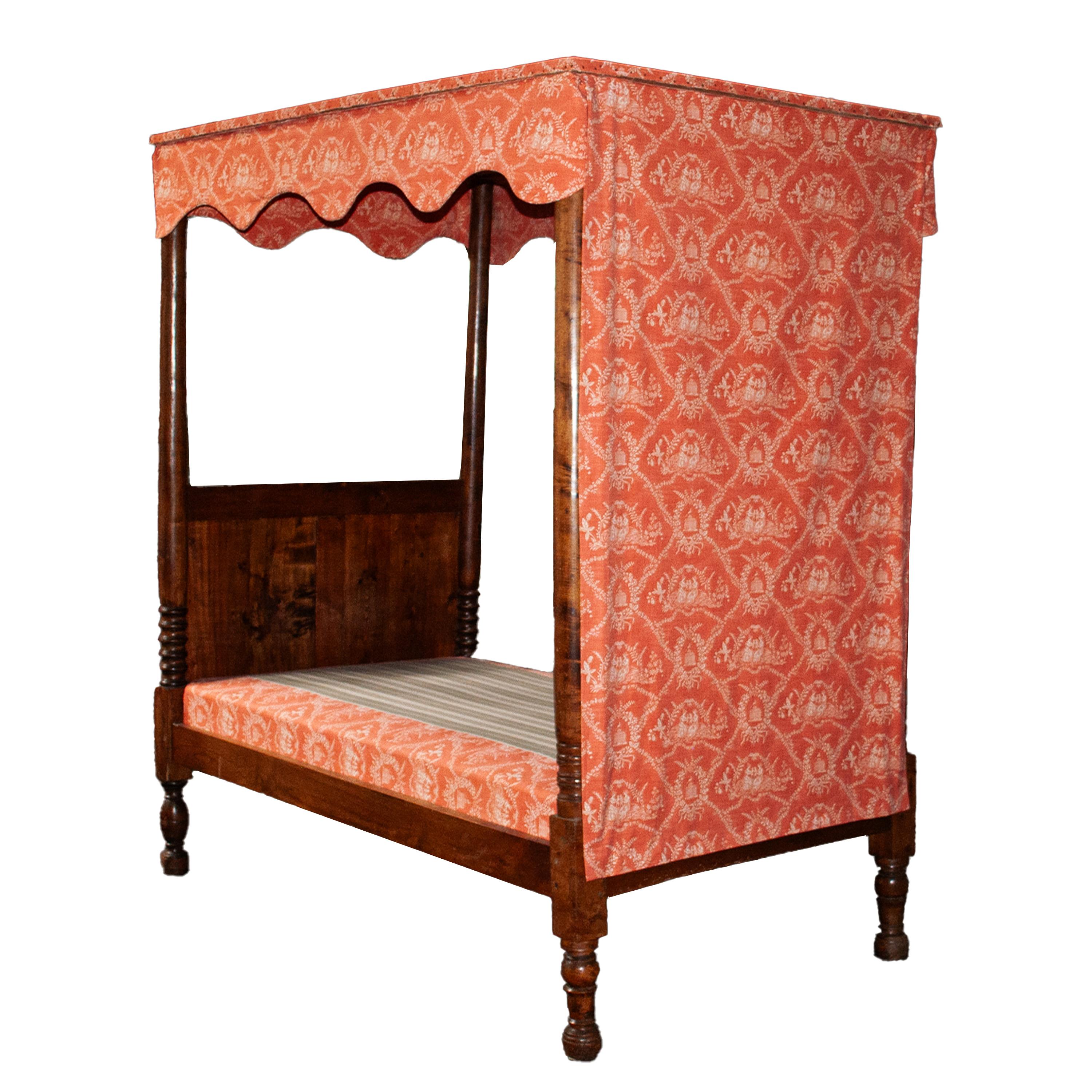 Pair 18. Jahrhundert Antique French Vier Poster Tester Baldachin Kirsche Twin Betten 1780 im Angebot 5