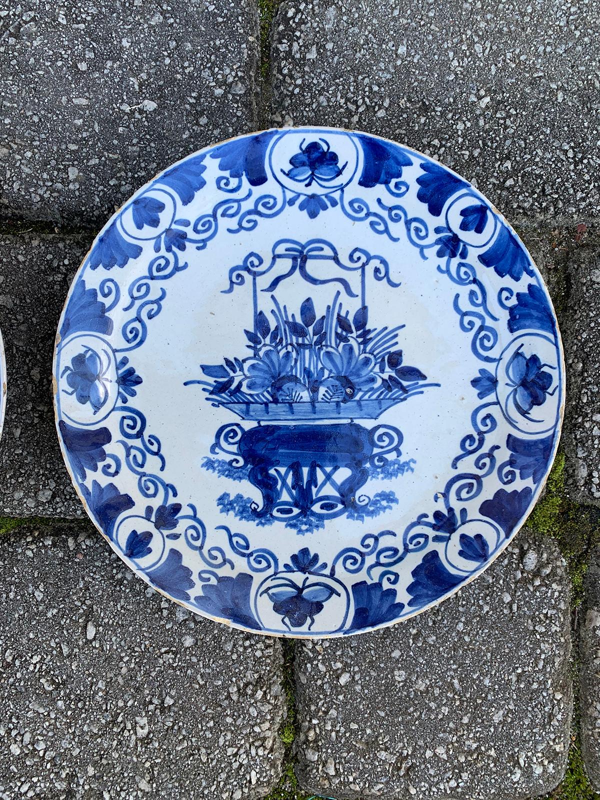 Pair of 18th Century Blue and White Porcelain Plates (Porzellan)