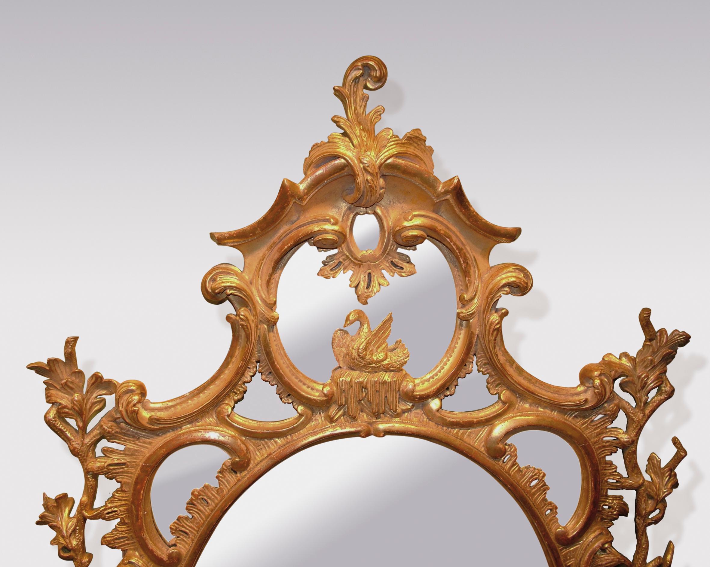 George III Pair of 18th Century Carved Oval Giltwood Mirrors For Sale