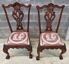 Paire de chaises Chippendale de Philadelphie du 18ème siècle en acajou sculpté