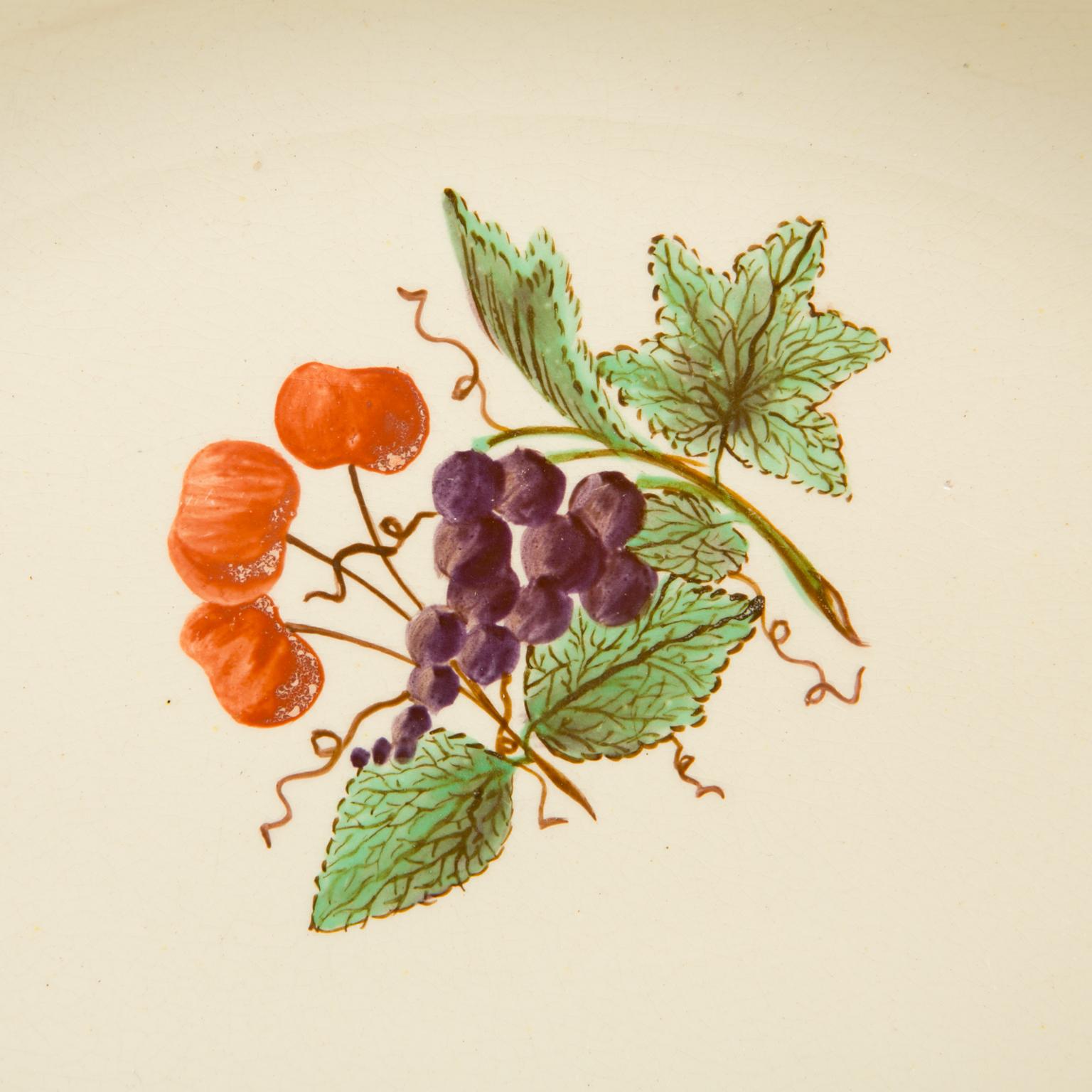 Neoclassical Pair of 18th Century Creamware Dishes Hand Painted circa 1785