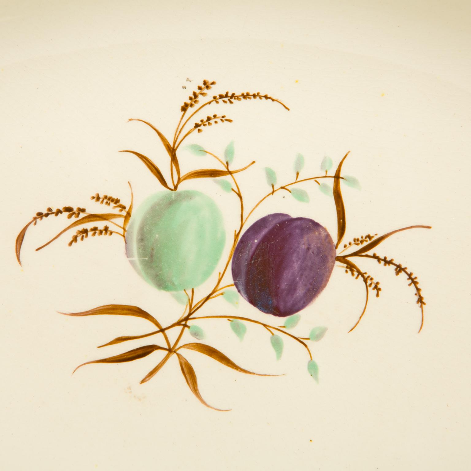 Pair of 18th Century Creamware Dishes Hand Painted circa 1785 2