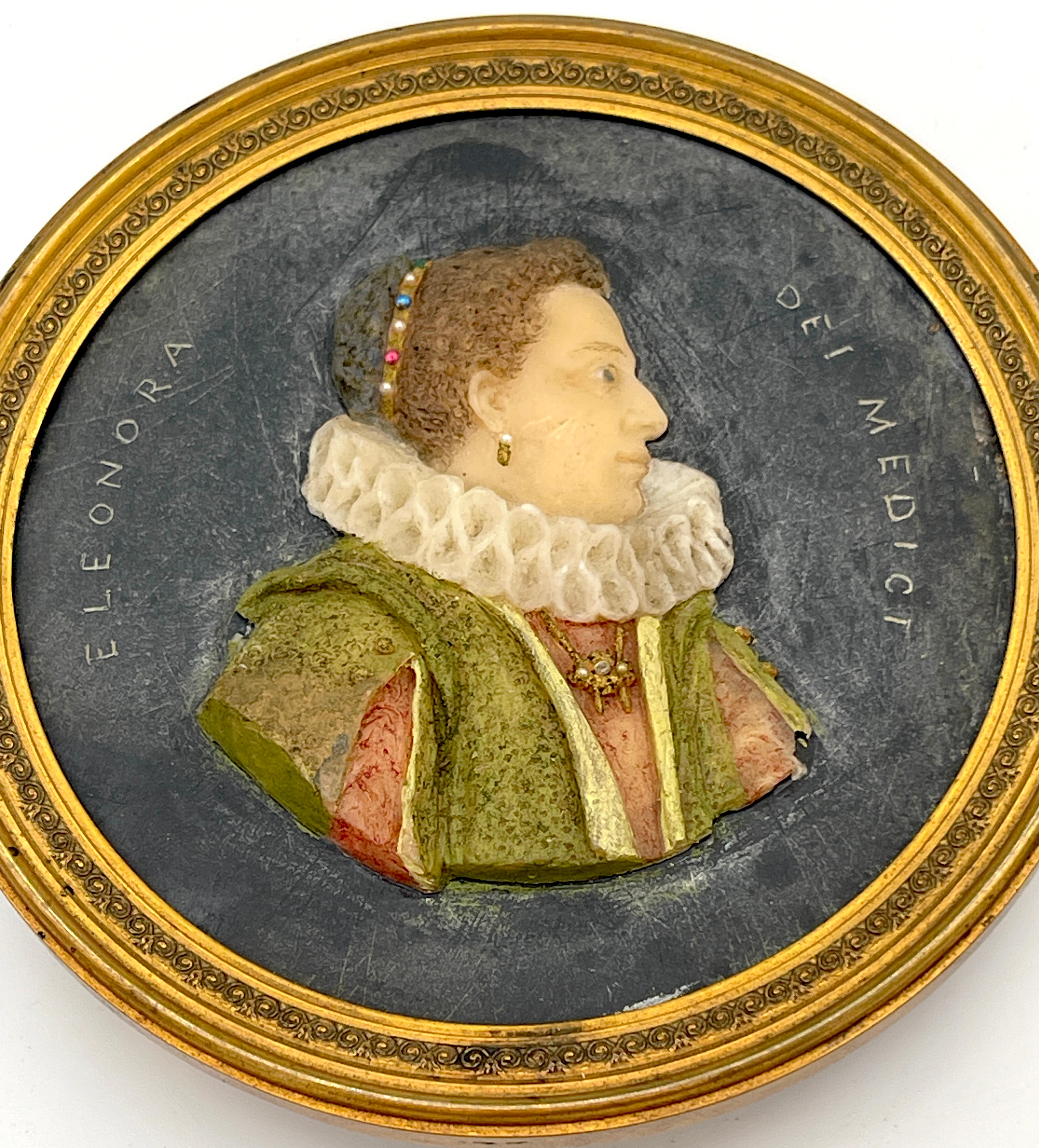 Eleanora e M. Magdalena Dei Medici ritratti in cera su ardesia 

Misure: 4,5