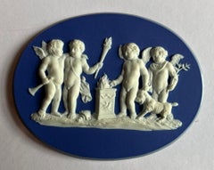 Pair 18th Century English George III Wedgwood Oval Wall Plaques