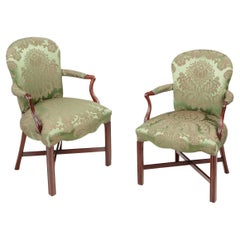 Antique Pair 18th Century English Hepplewhite Armchairs