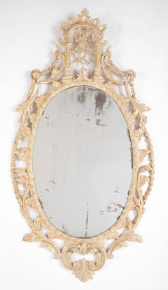 Pair 18th Century English Neoclassical Carved Cerused Pine Adam Style Mirrors