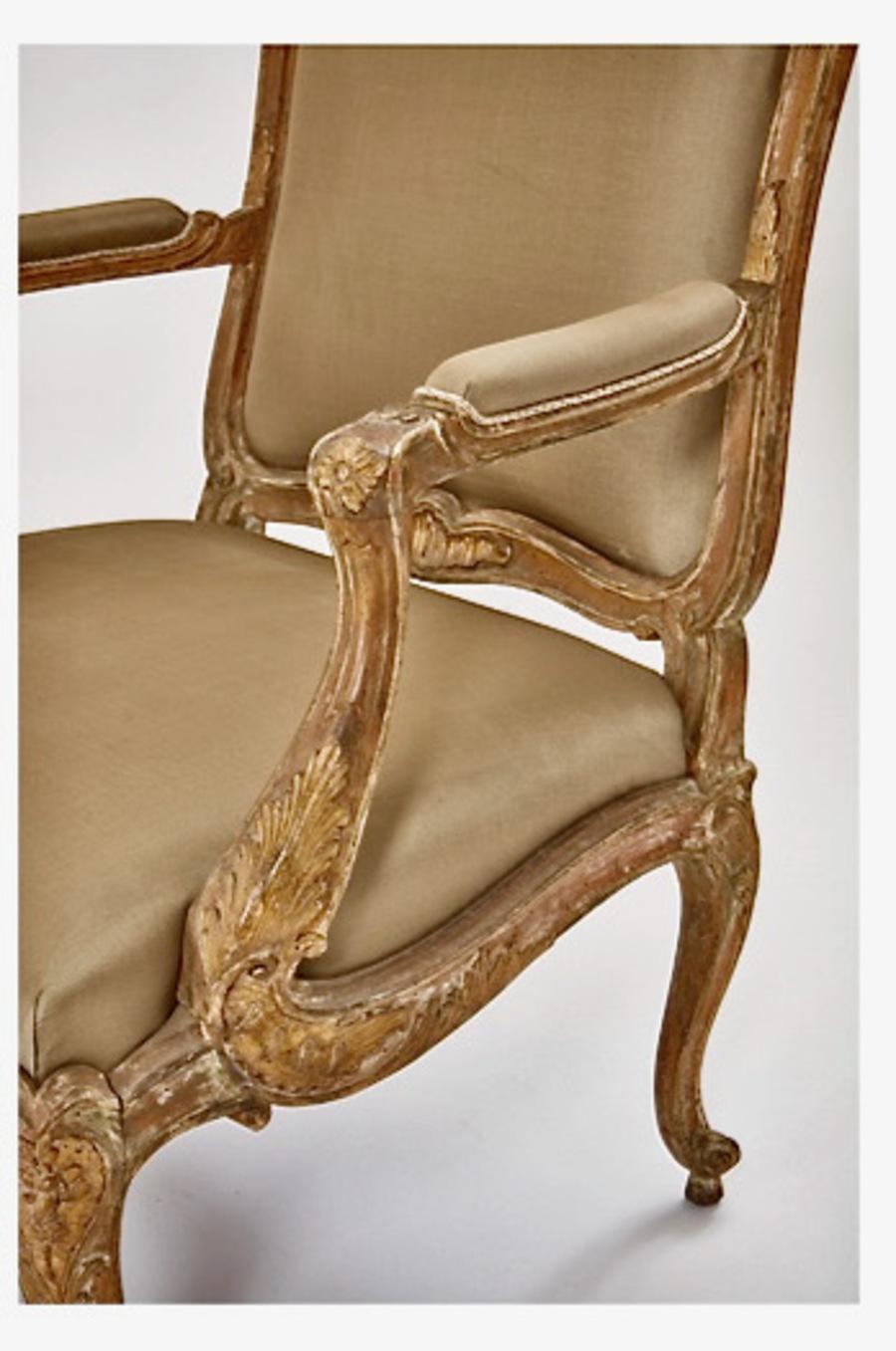 Hand-Carved Pair 18th Century Italian Fauteuils