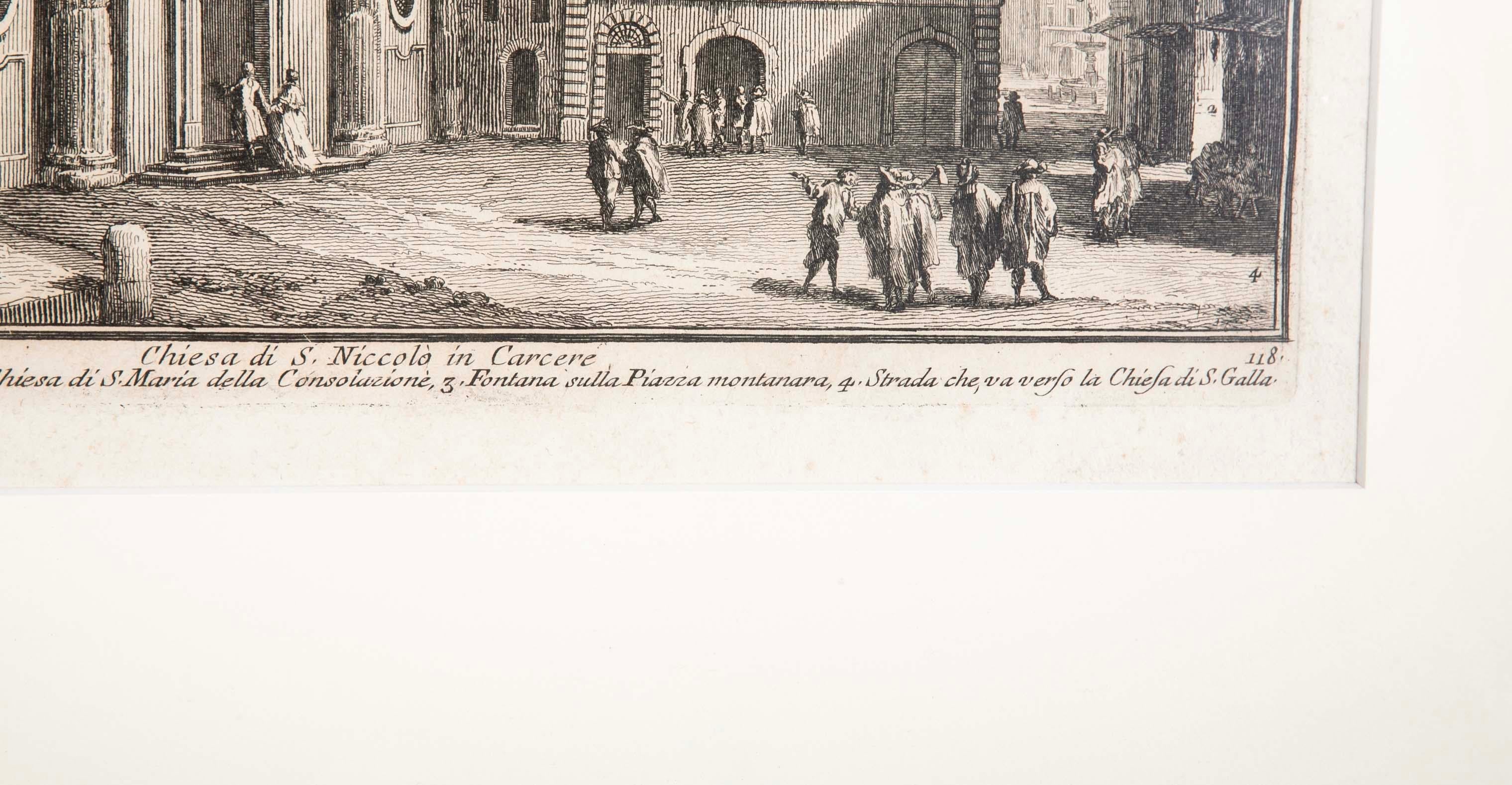 XVIII secolo Coppia 18° secolo  Acqueforti italiane incorniciate di chiese di Roma di Guiseppe Vasi in vendita