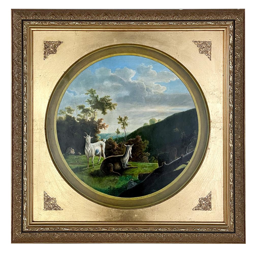 Pair 18th Century Framed Oil Paintings by P. J. Boquet For Sale 4