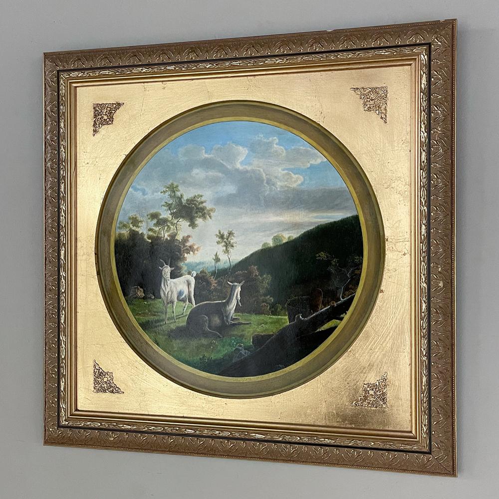 Pair 18th Century Framed Oil Paintings by P. J. Boquet For Sale 6