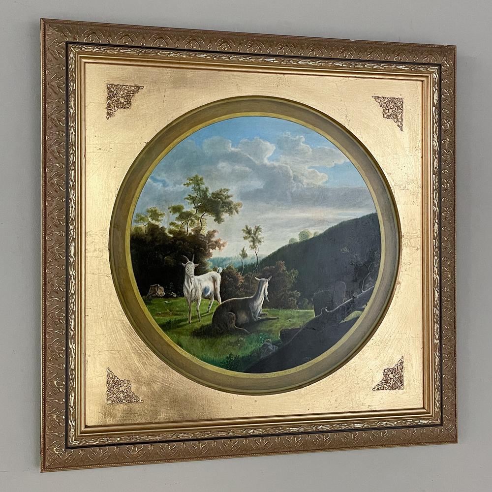 Pair 18th Century Framed Oil Paintings by P. J. Boquet For Sale 7