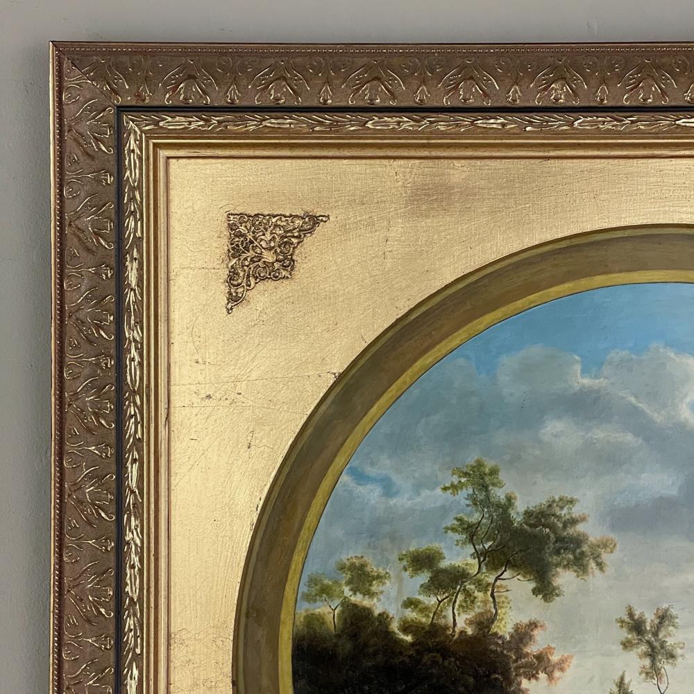Pair 18th Century Framed Oil Paintings by P. J. Boquet For Sale 8