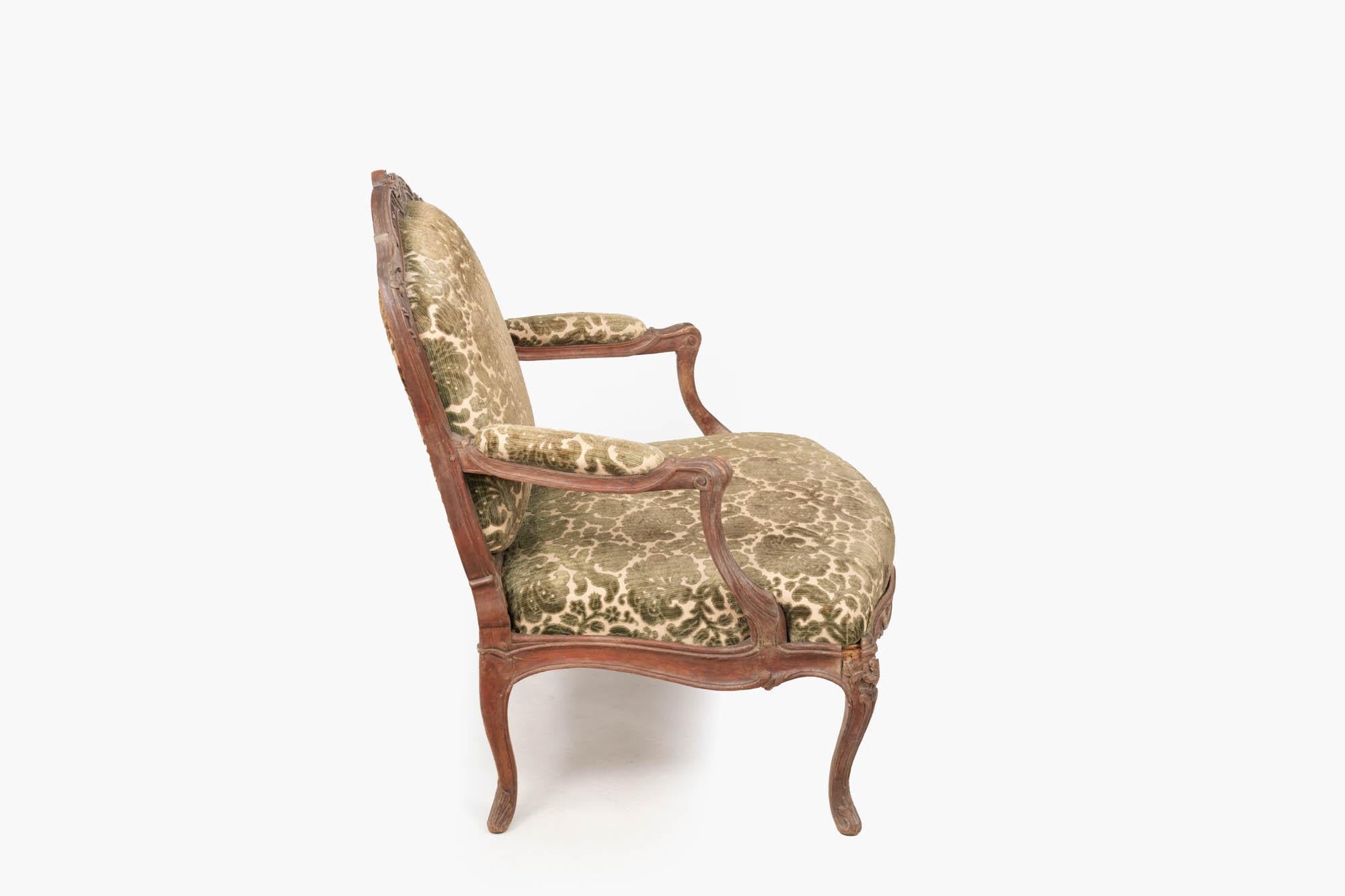 Upholstery Pair 18th Century French Fauteuils in Louis XV Style For Sale