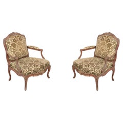Pair 18th Century French Fauteuils in Louis XV Style