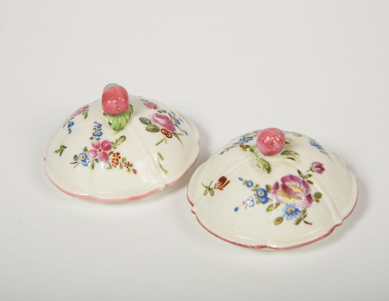 Pair of 18th Century French Porcelain Pots by Mennecy Made circa 1750 For Sale 3