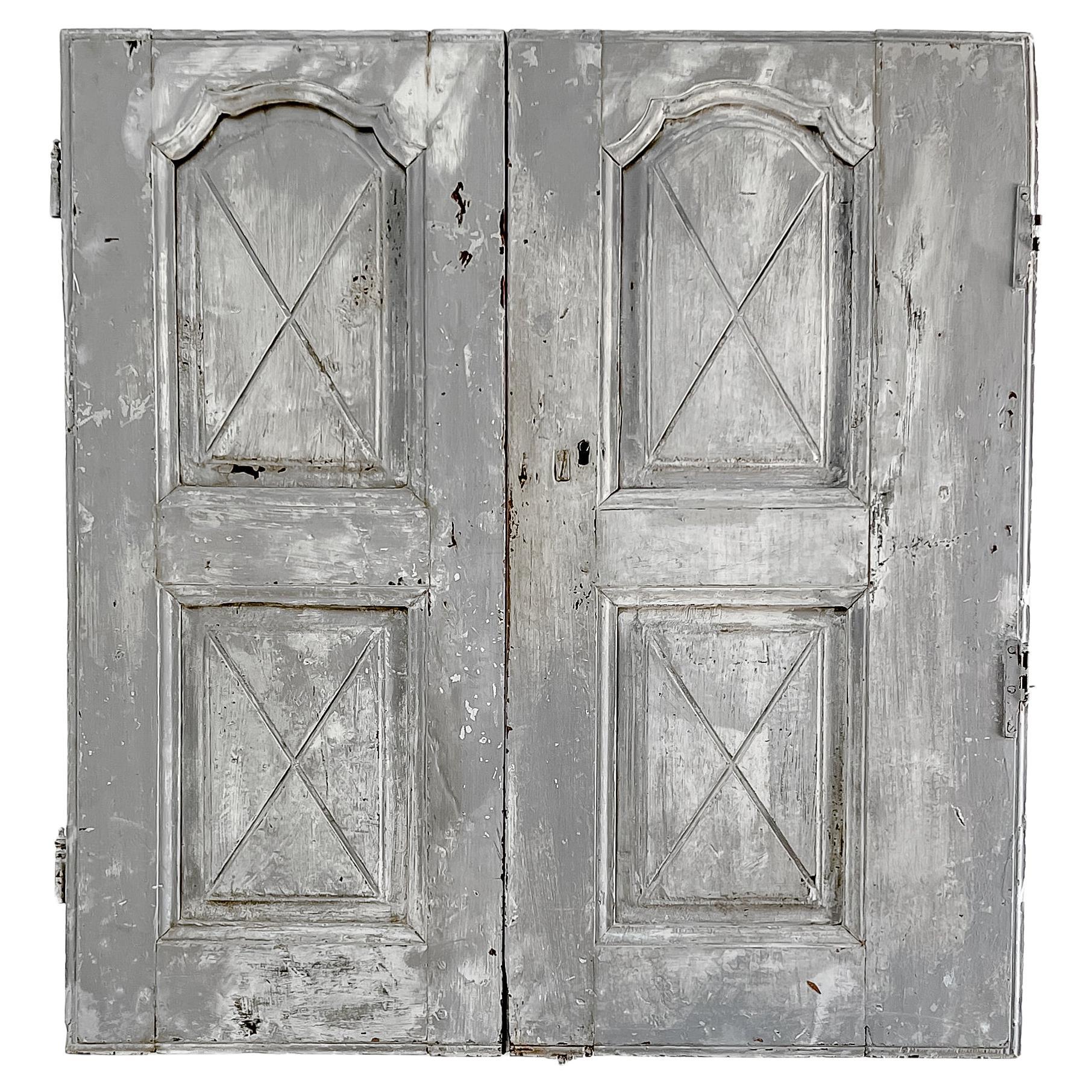 Paire de portes d'armoire provinciales françaises du 18ème siècle