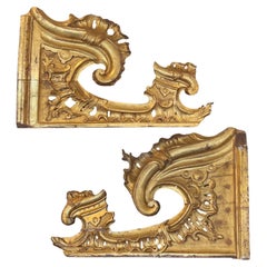 Antique Pair 18th Century Gilded Fragments