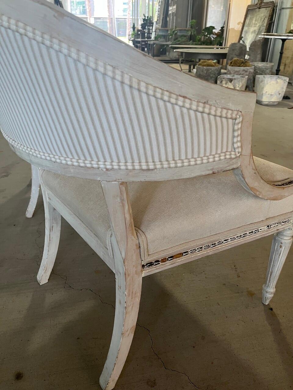 Pair 18th Century Gustavian Barrel Back Chairs In Good Condition In Houston, TX