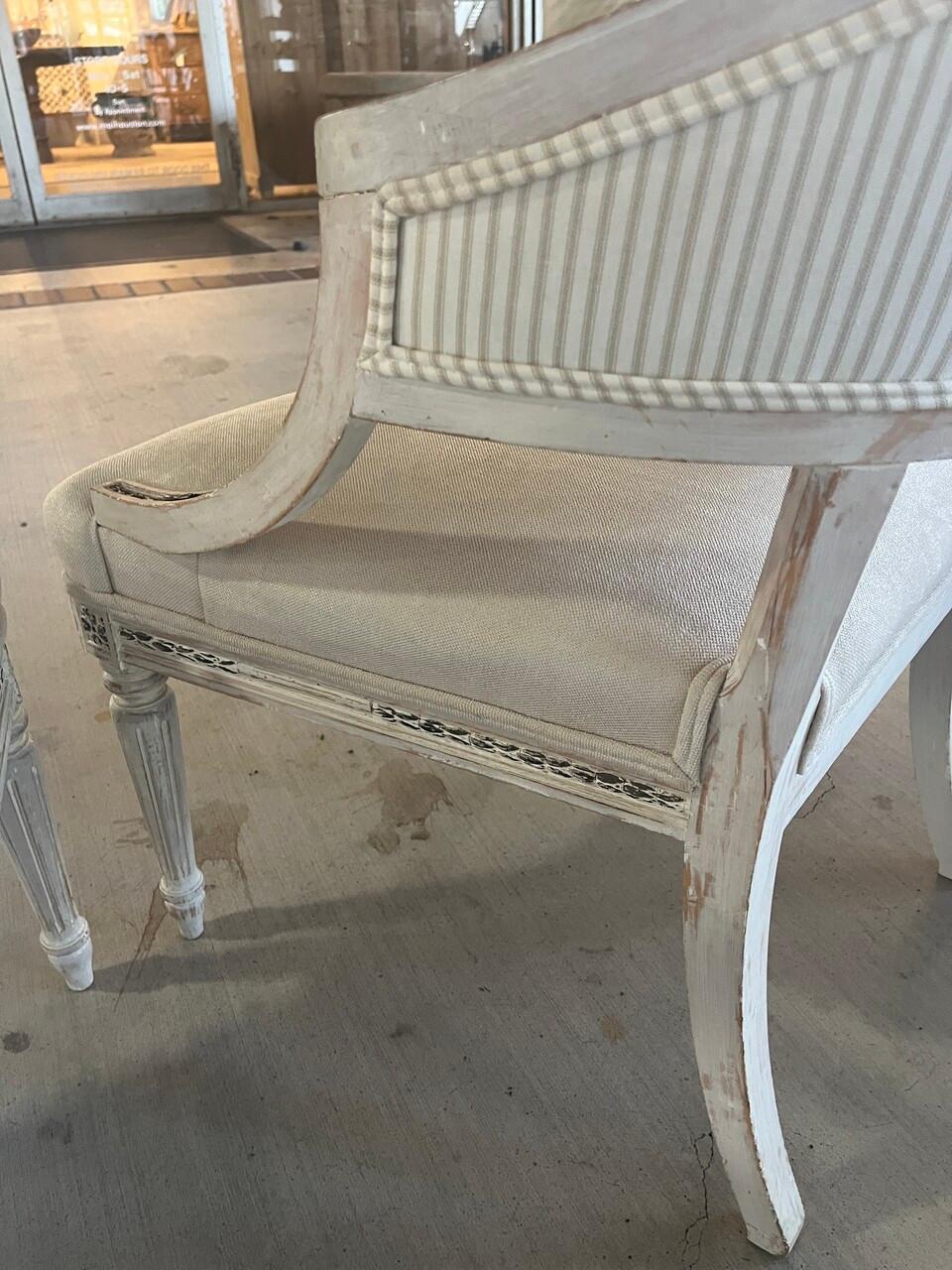 Pair 18th Century Gustavian Barrel Back Chairs 1