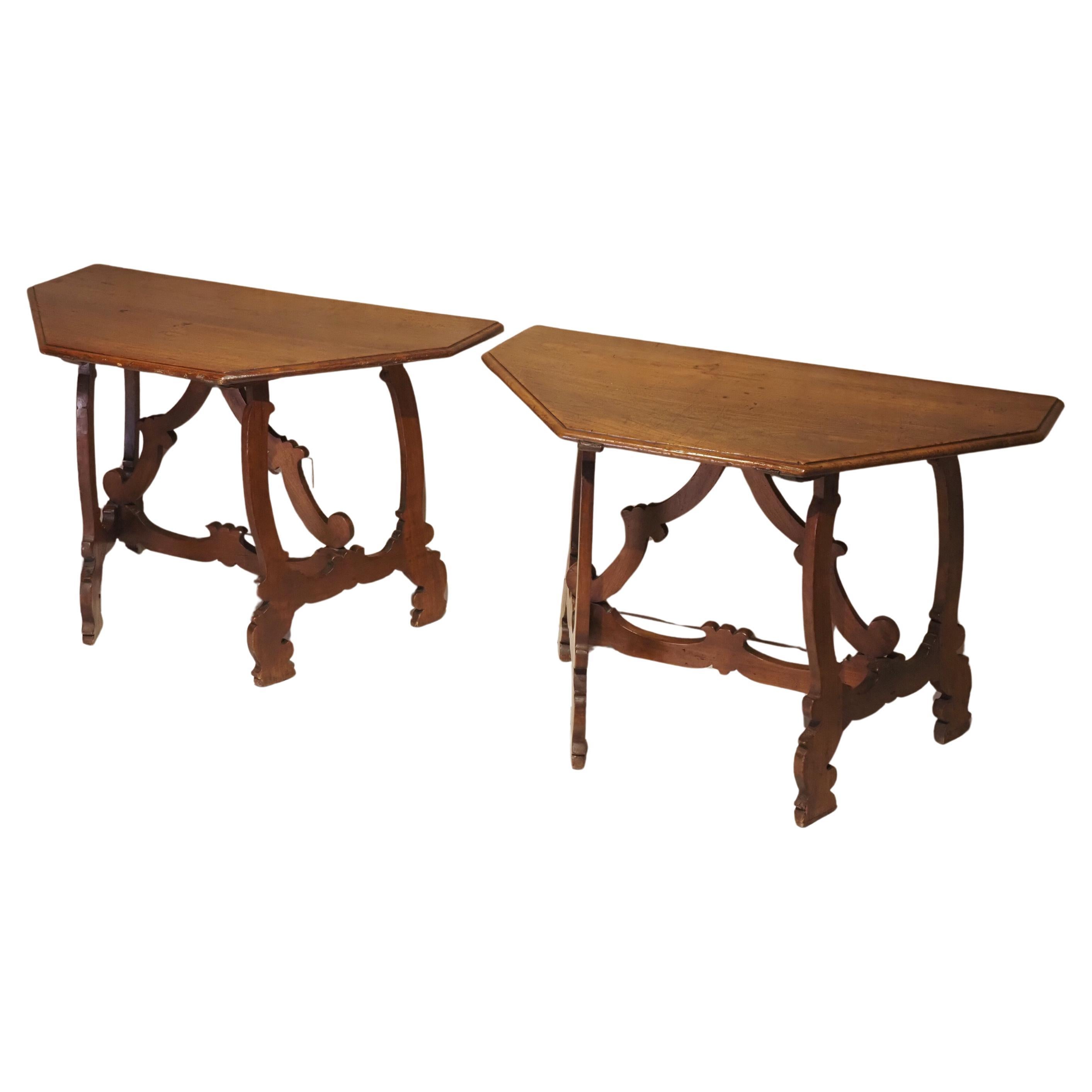 Pair 18th Century Italian console tables