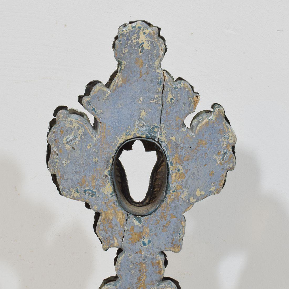 Coppia di reliquiari barocchi italiani del XVIII secolo in argento su legno in vendita 2