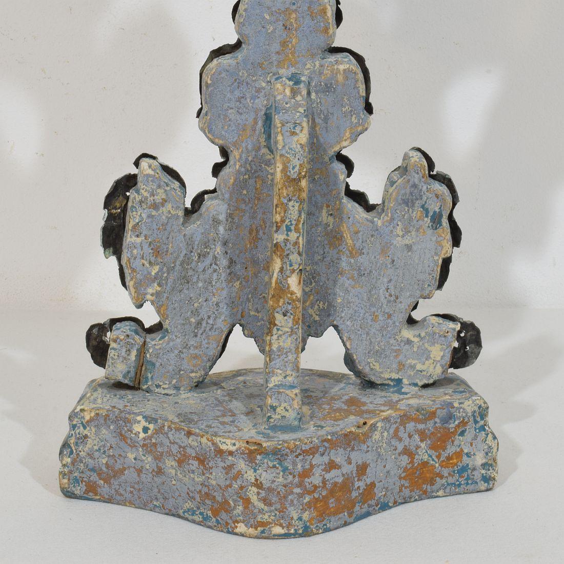 Coppia di reliquiari barocchi italiani del XVIII secolo in argento su legno in vendita 3