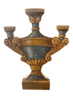 Paar bemalte Urnen Kandelaber Fragmente aus dem 18.