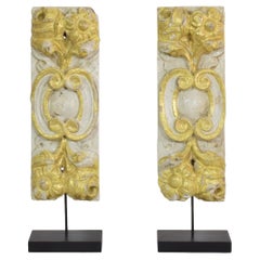 Pair 18th Century Portuguese Baroque Carved Wooden Panels