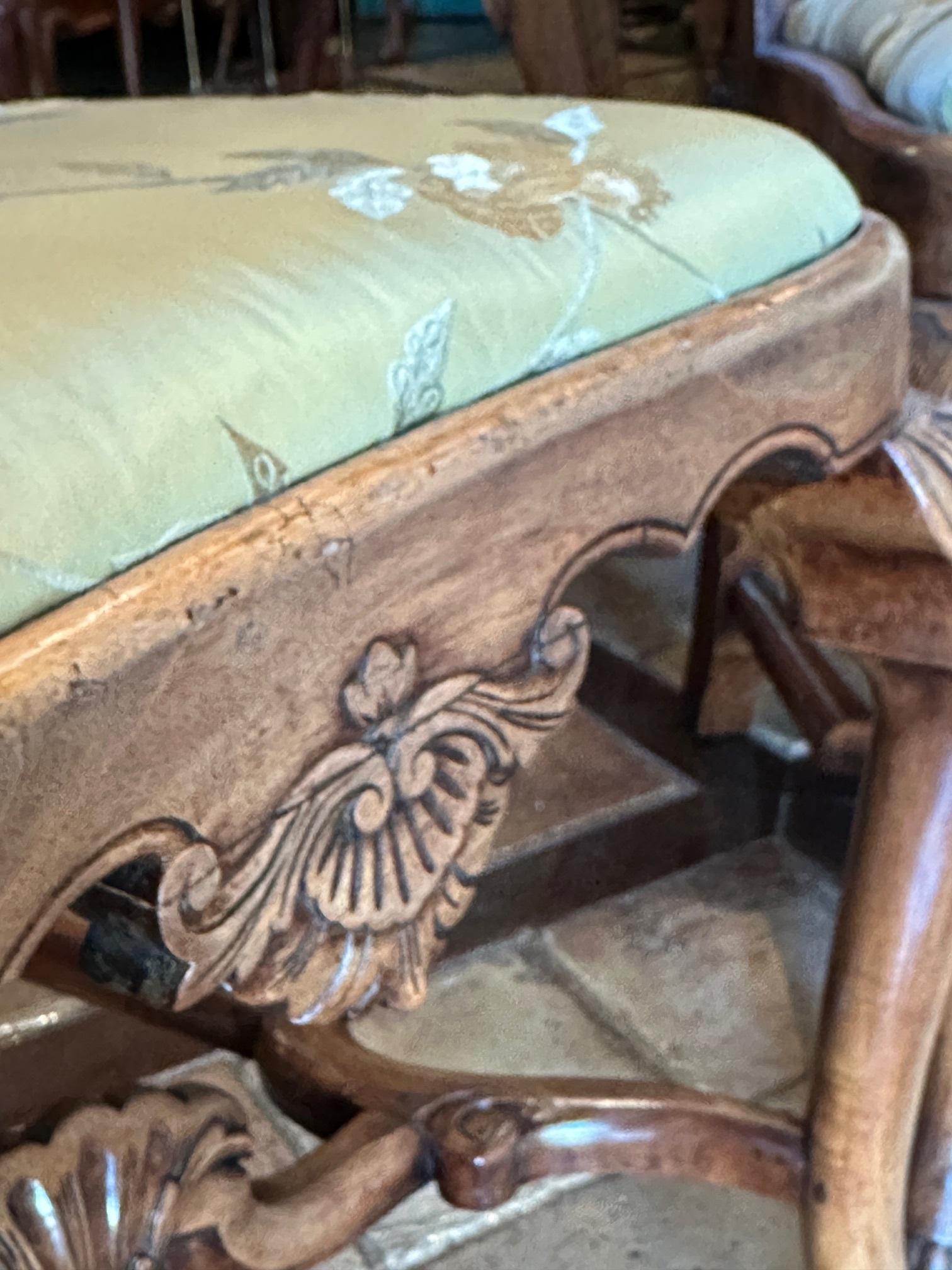 Pair 18th Century Portuguese Colonial Carved Palisander Side Chairs Rococo LA CA For Sale 5