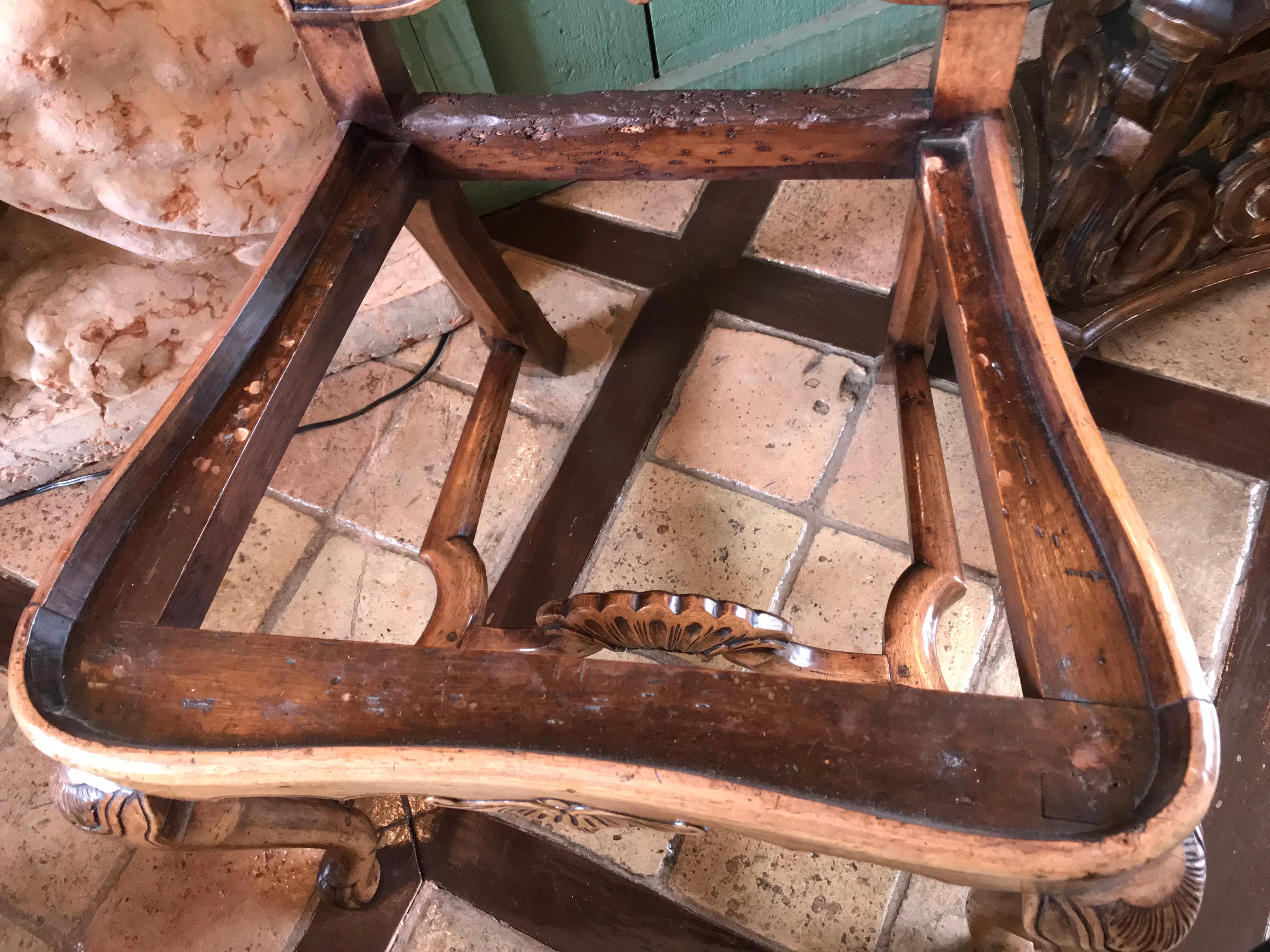 Pair 18th Century Portuguese Colonial Carved Palisander Side Chairs Rococo LA CA For Sale 13