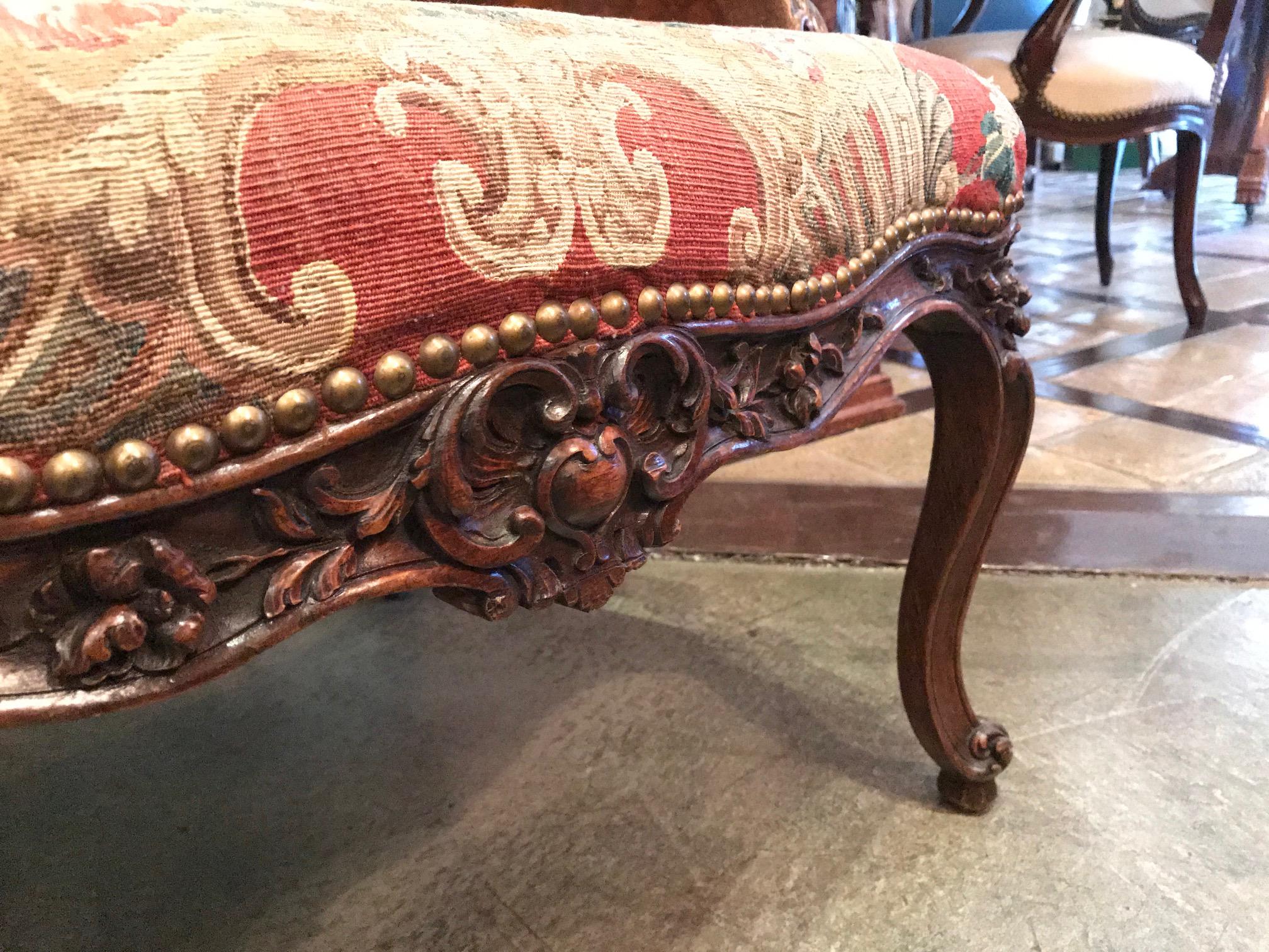 Paar Regence Fauteuils Sessel, Original Aubusson-Wandteppich, antik, Paar im Angebot 2
