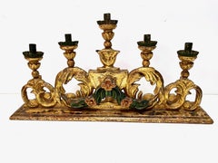 Pair of 18th Century Spanish Colonial Altar Candelabra