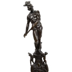 Pair 18th Century style Italian bronze fire dogs