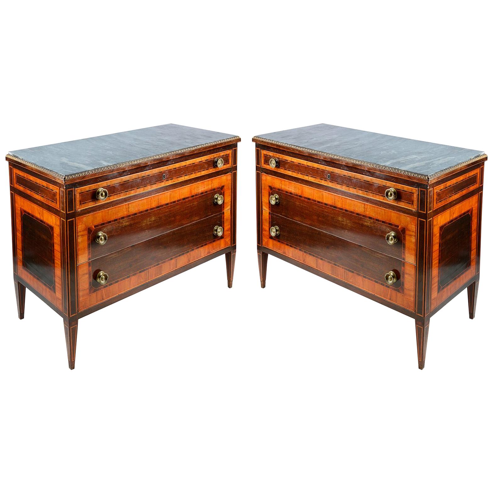 Pair 18th Century Style Italian Commodes