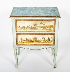 Paire de commodes de chevet Lacca Povera peintes de style vénitien du 18ème siècle