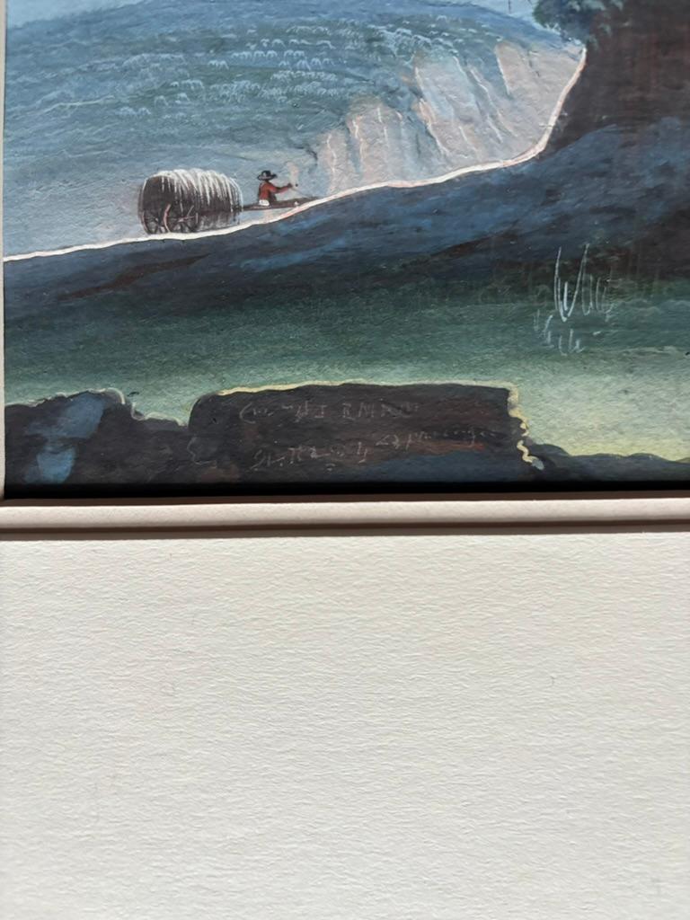 Pair 18th or 19th Century Italian Grand Tour Gouaches Of Vesuvius, Bay of Naples For Sale 5