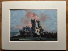 Pair 18th or 19th Century Italian Grand Tour Gouaches Of Vesuvius, Bay of Naples