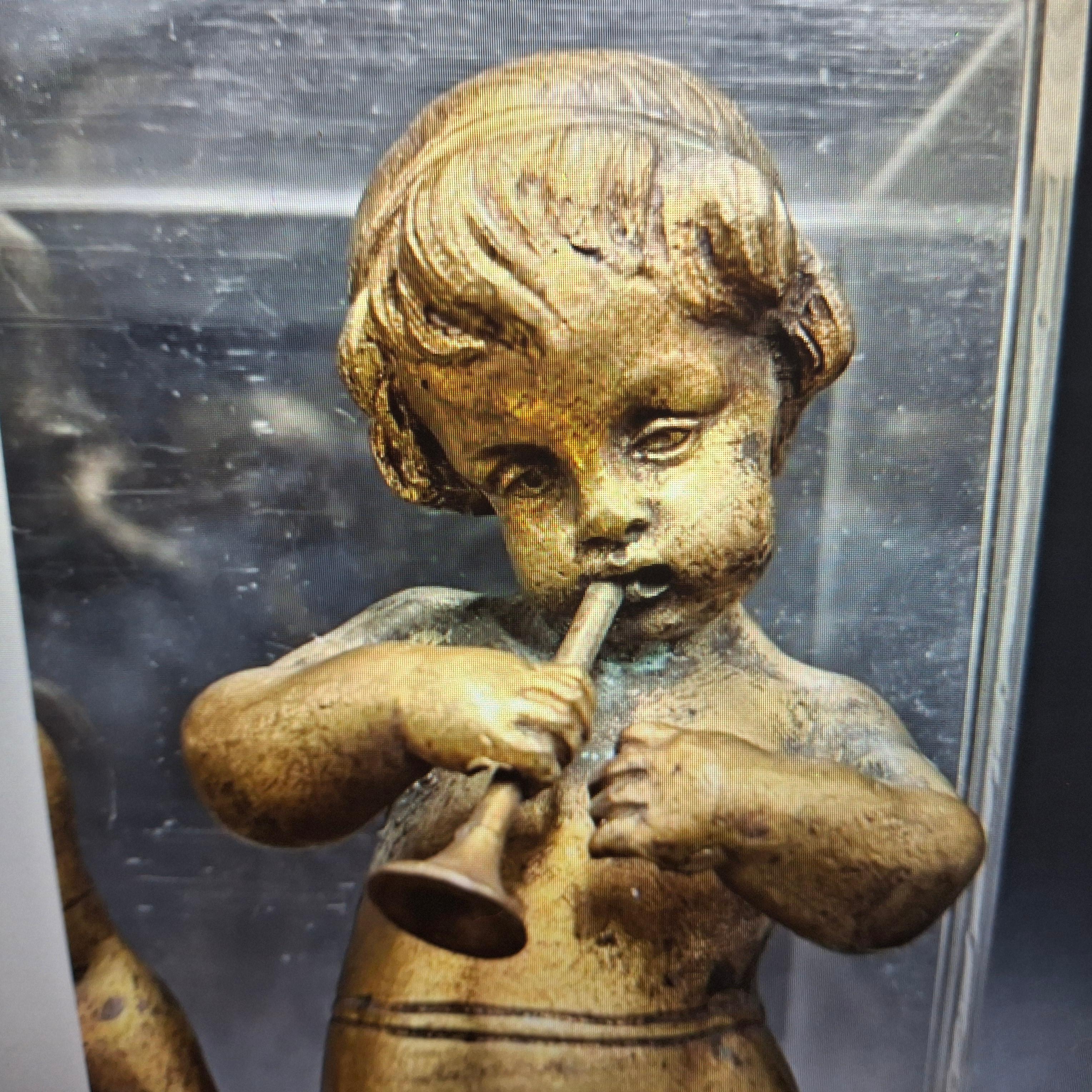Pair 18thc French Antique Gilt Bronze Full Figural Cherub/ Putti Sculptures in vendita 11