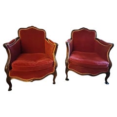 Coppia di bergère francesi del XVIII secolo firmate da Antoine Leonard Couturier, provenienti da Christie's