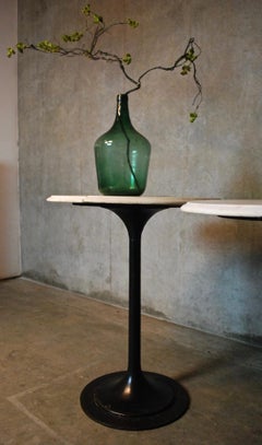 Pair of 1920 French Marble-Top Bistro Tables