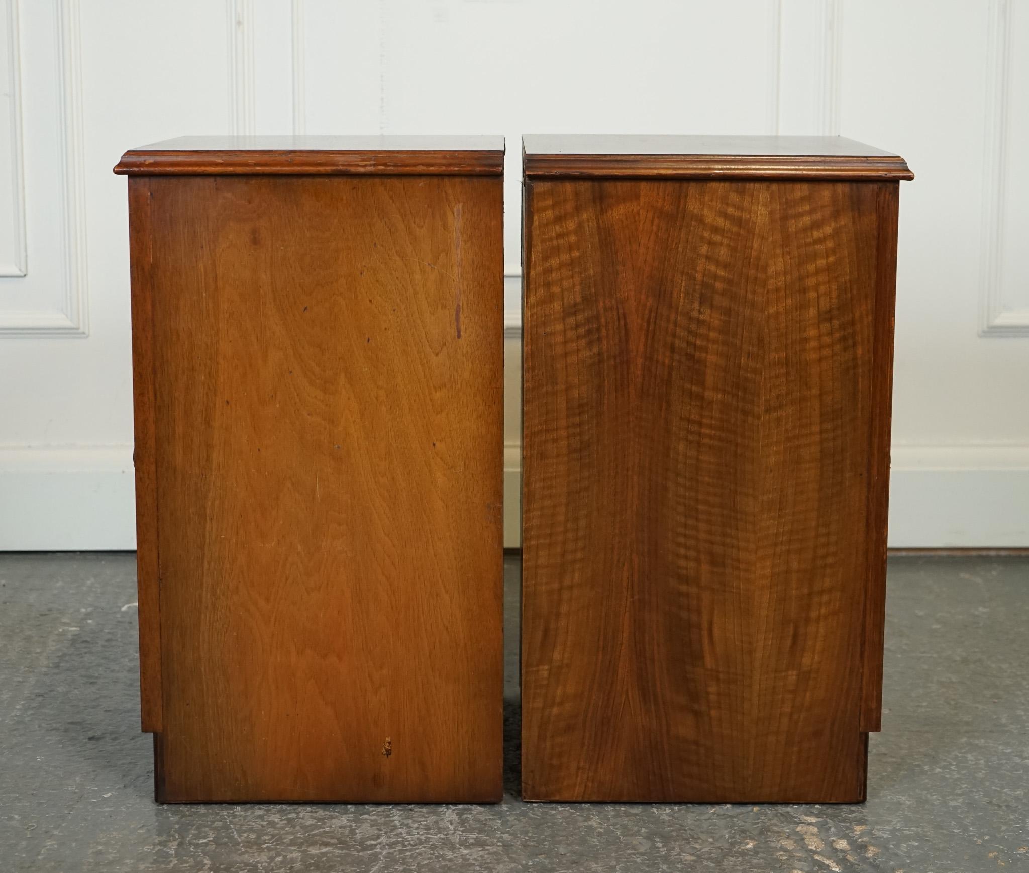British PAIR 1920'S ART DECO BEDSIDE NIGHTSTANDS SIDE END LAMP TABLES WiTH STORAGE SPACE