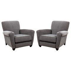 Pair 1920's Art Deco Club Chairs