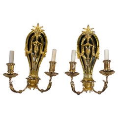 Pair 1920
s Caldwell  gilt bronze sconces