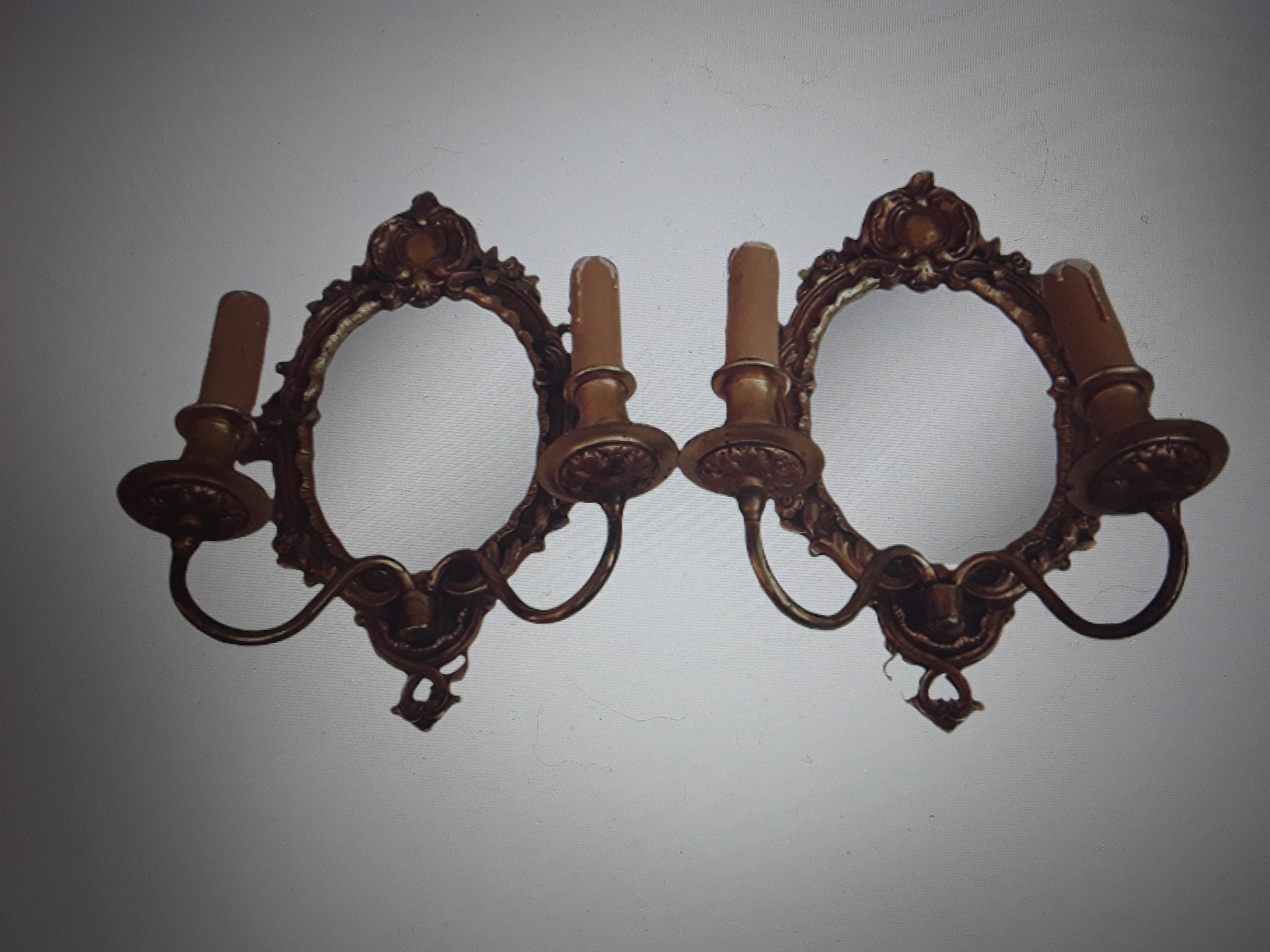 Pair 1920s French Louis XVI Gilt Bronze Wall Sconces Signed By Atelier Petitot For Sale 6