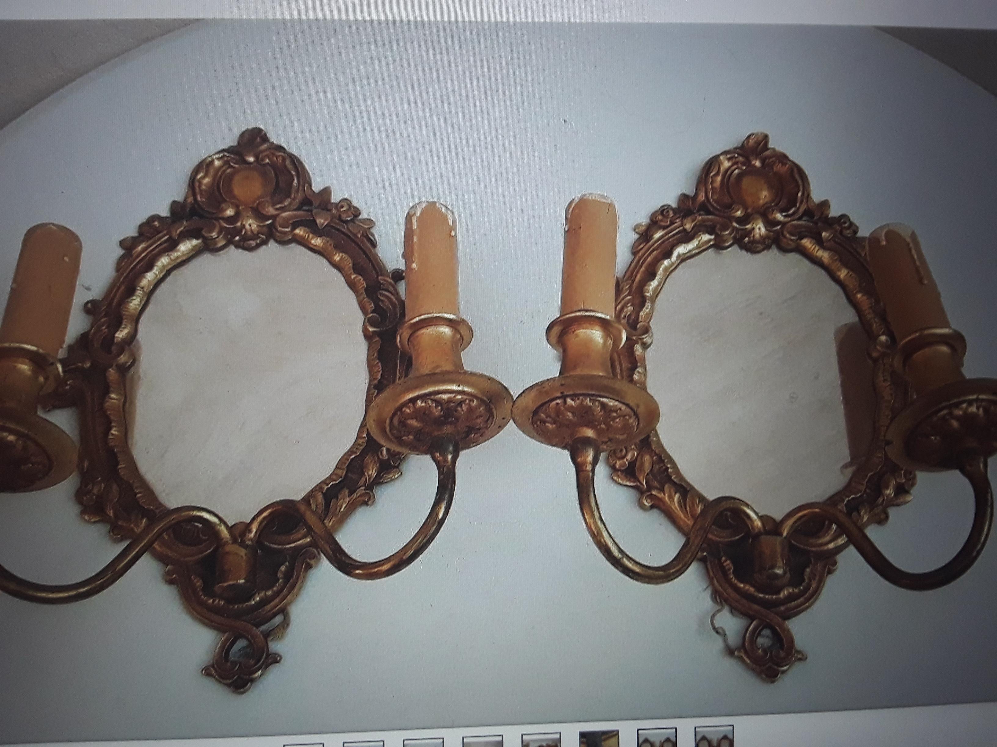 Pair 1920s French Louis XVI Gilt Bronze Wall Sconces Signed By Atelier Petitot In Good Condition For Sale In Opa Locka, FL