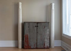 Pair 1920’s Painted Fluted Pine Pillars